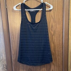 ZYIA Black Striped Tank Top
